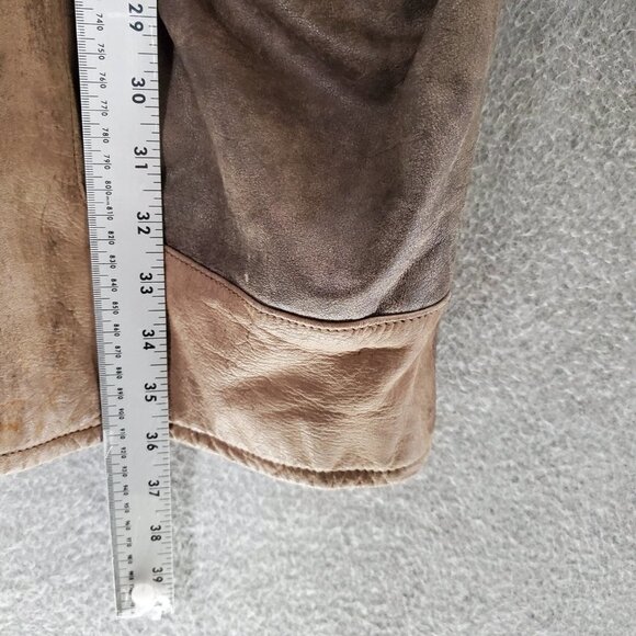 Lepegro Women Jacket 38 Tan Vintage‎ Leather Overcoat - Picture 5 of 11